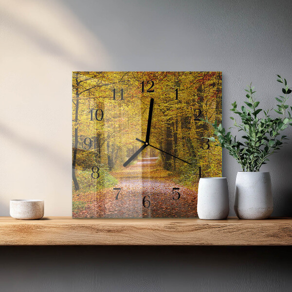 Square wall clock Forest Path