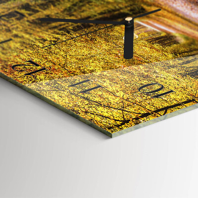 Square wall clock Forest Path