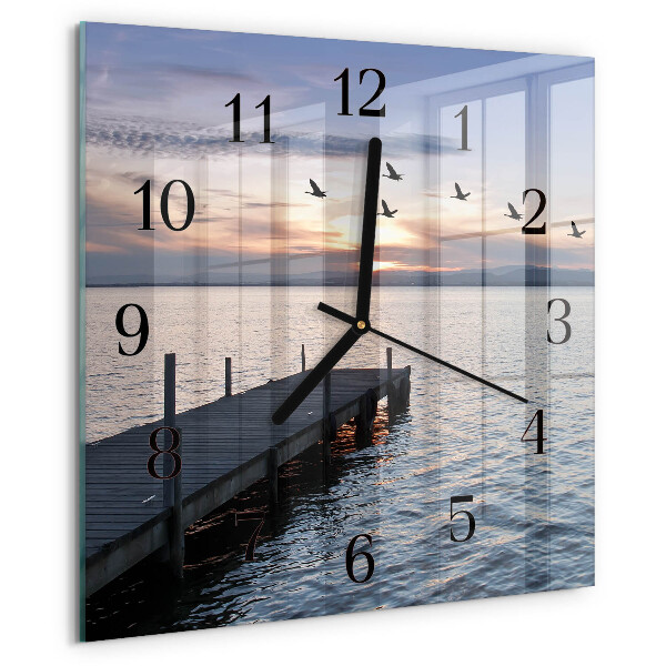Square wall clock Birds by the Lake