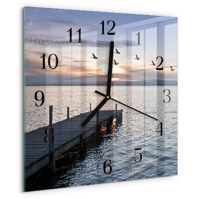 Square wall clock Birds by the Lake