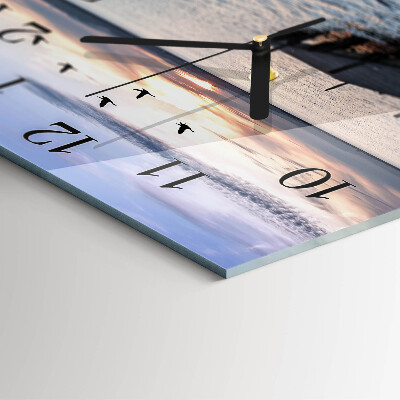 Square wall clock Birds by the Lake