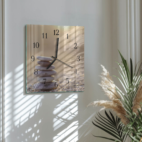 Square wall clock Stones