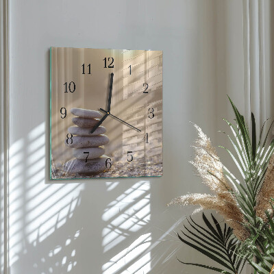 Square wall clock Stones