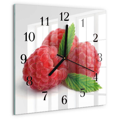 Square wall clock Raspberries