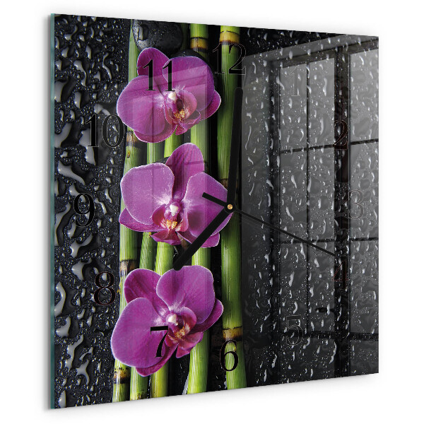 Square wall clock Orchid