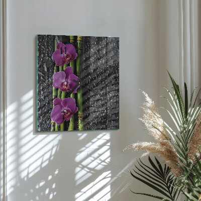Square wall clock Orchid