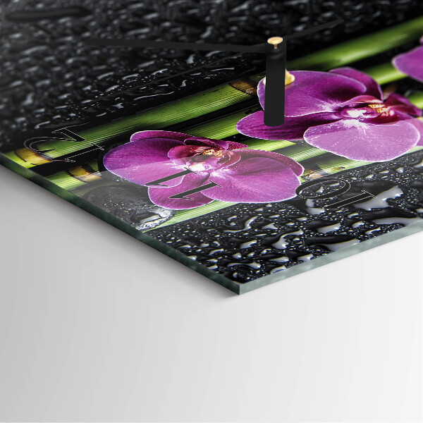 Square wall clock Orchid