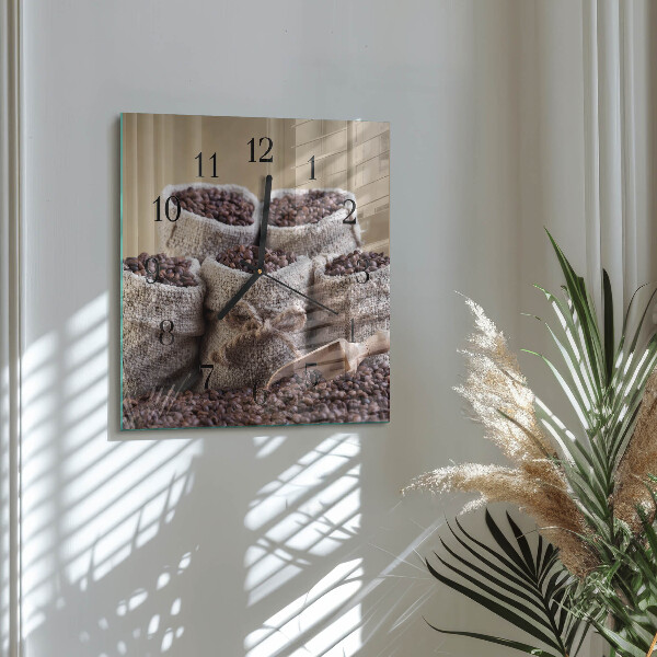 Square wall clock Coffee Beans