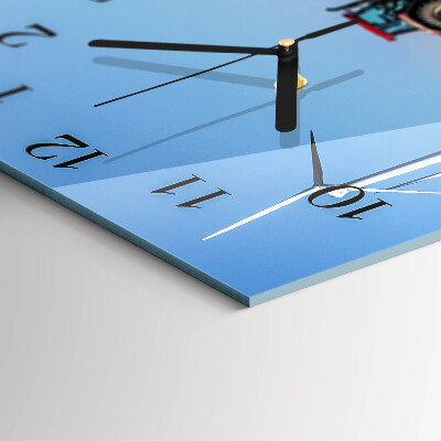 Square wall clock Tractor Field