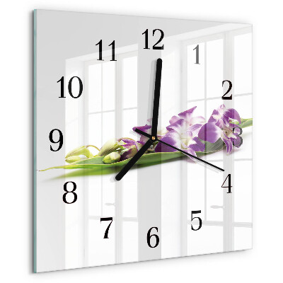 Square wall clock Flowers