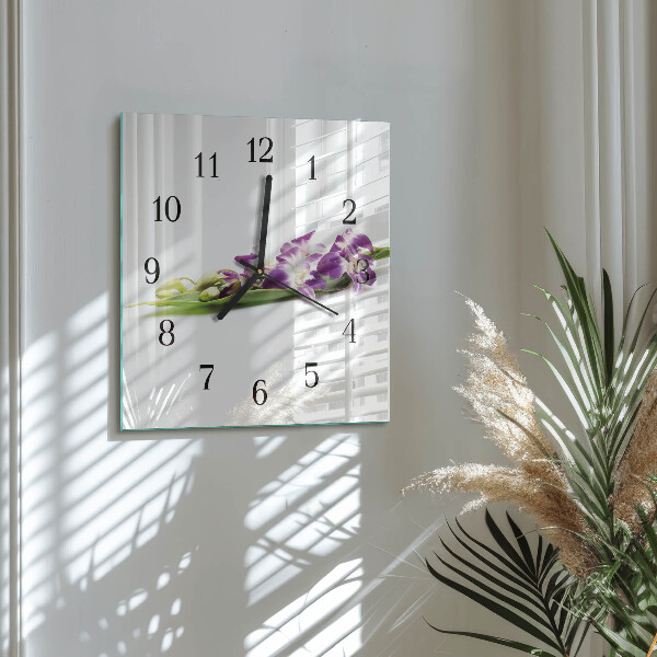 Square wall clock Flowers