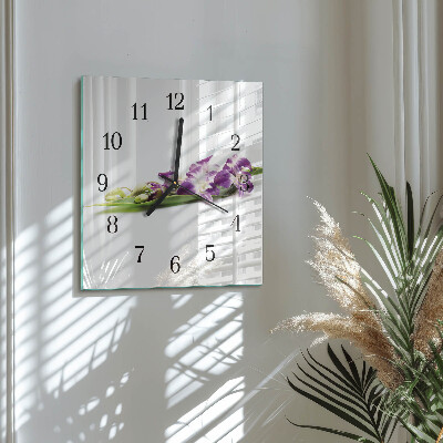 Square wall clock Flowers