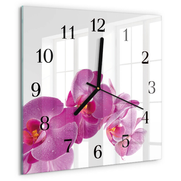 Square wall clock Orchid