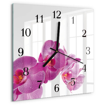 Square wall clock Orchid