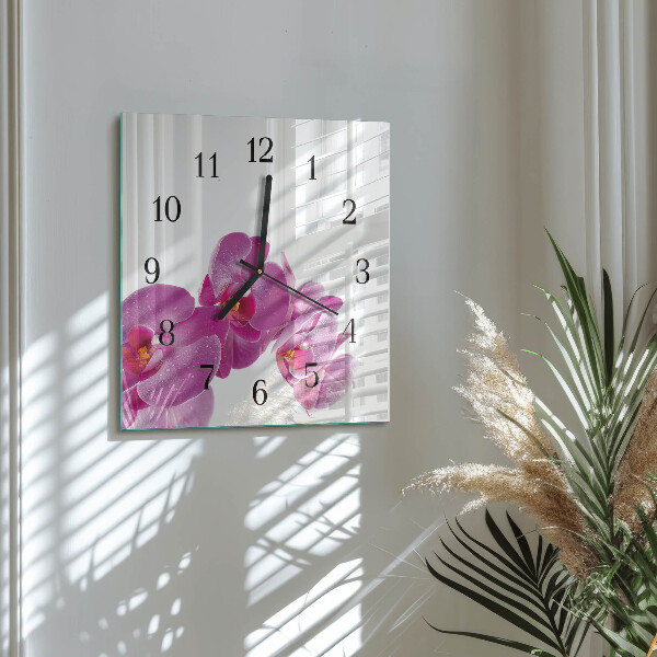 Square wall clock Orchid