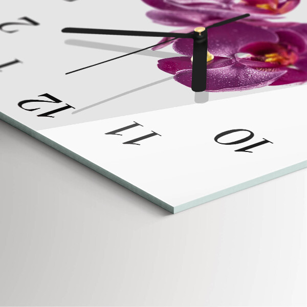 Square wall clock Orchid