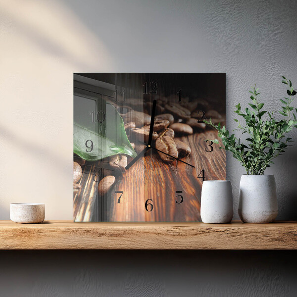 Square wall clock Coffee Beans