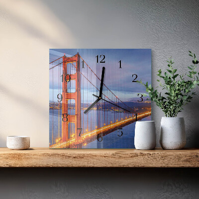 Square wall clock Golden Gate