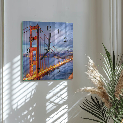 Square wall clock Golden Gate