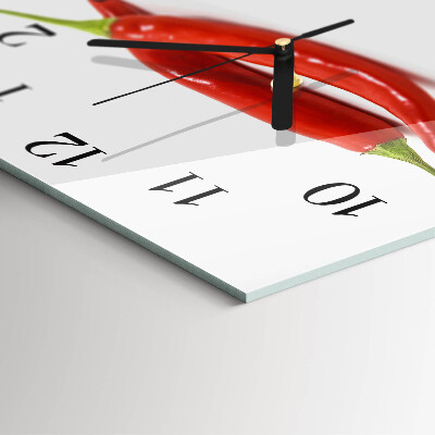 Square wall clock Chili pepper