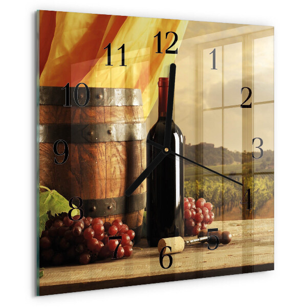 Square wall clock Wine Barrel