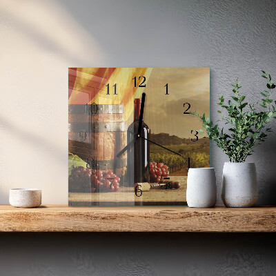 Square wall clock Wine Barrel