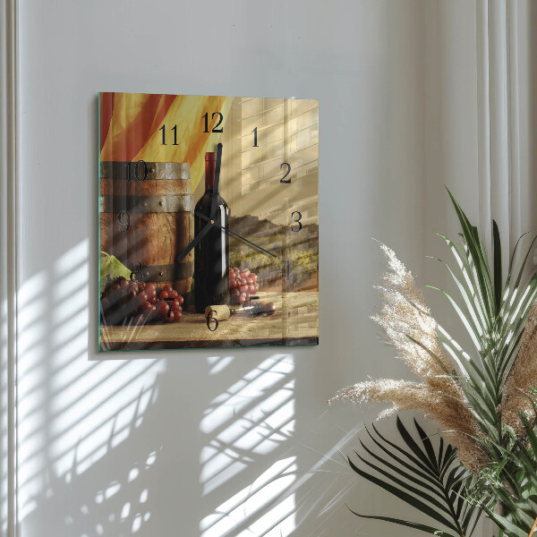 Square wall clock Wine Barrel