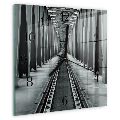 Square wall clock Railway Tracks