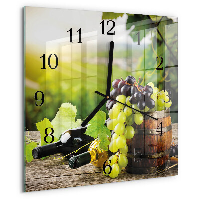 Square wall clock Grape Wine
