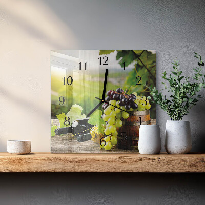 Square wall clock Grape Wine