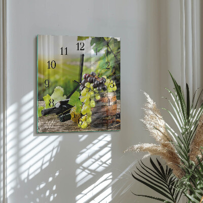 Square wall clock Grape Wine