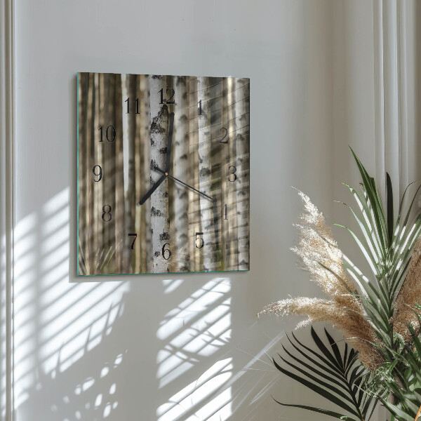 Square wall clock Birches