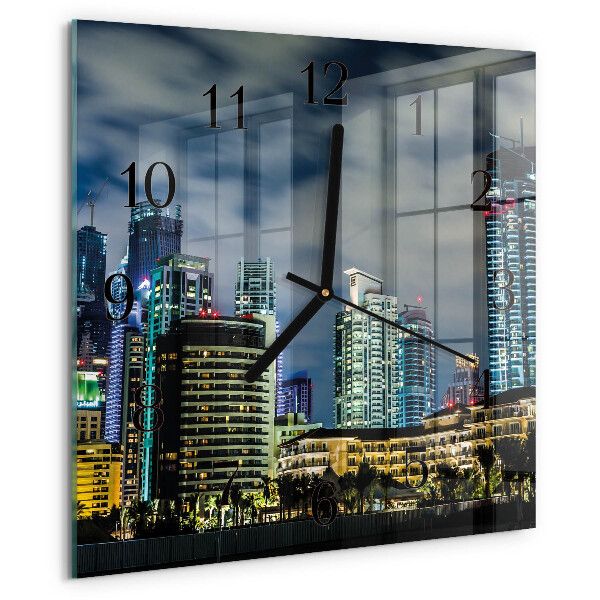 Square wall clock Night on the Town