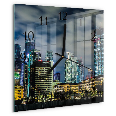 Square wall clock Night on the Town