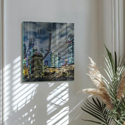 Square wall clock Night on the Town