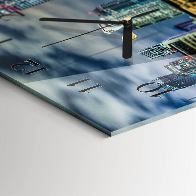 Square wall clock Night on the Town