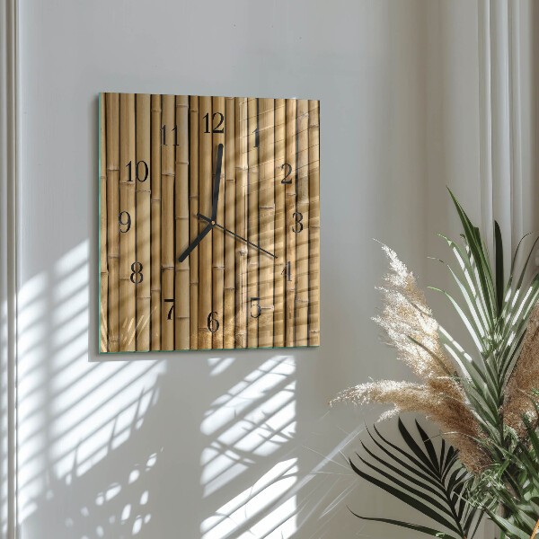 Square wall clock Bamboo