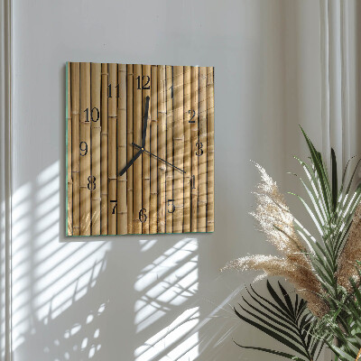 Square wall clock Bamboo