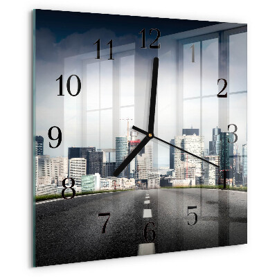 Square wall clock Road City