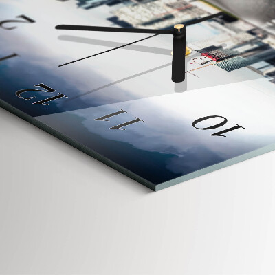 Square wall clock Road City