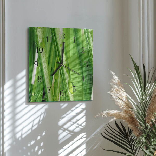 Square wall clock Grass