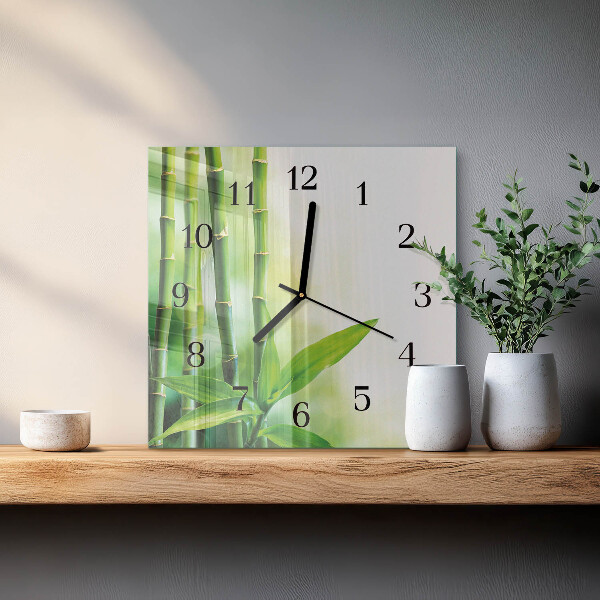 Square wall clock Bamboo