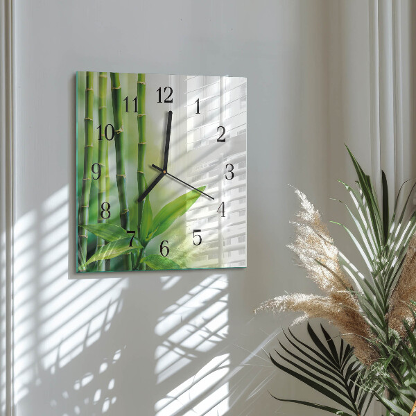 Square wall clock Bamboo