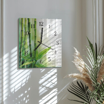 Square wall clock Bamboo