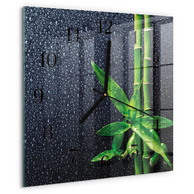 Square wall clock Drops and Bamboo