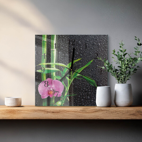 Square wall clock Bamboo Spa