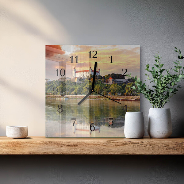 Square wall clock River Castle