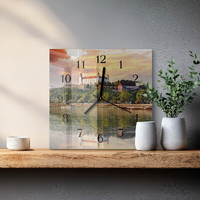Square wall clock River Castle