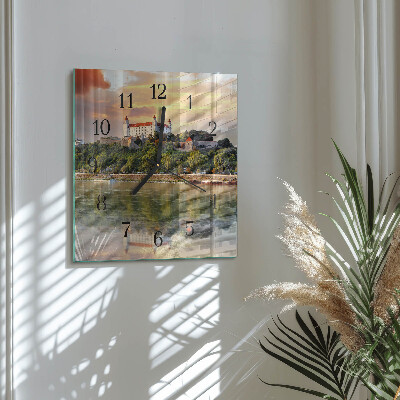 Square wall clock River Castle
