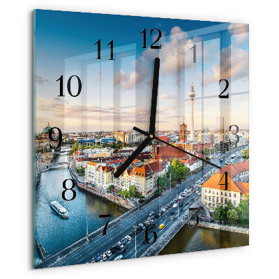 Square wall clock City River